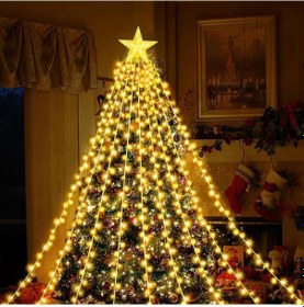 Resim Vıp Profesyonel Işıklı Tepe Yıldızlı Led Işık Gün Işığı 9 Dallı 282 Ledli Ip65 Su Geçirmez Led Işık Gün Işığı 