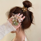 Resim 1/2/3 adet/set Yeni Moda Set Sevimli Çiçek Desenli Elastik Saç Bantları Kadınlar için Tatlı Kahve Rengi Saç Lastikleri Scrunchies Baş Aksesuarları 