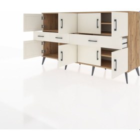 Resim Hyperion Konsol 5 Raflı 3 Çekmeceli 8 Kapaklı 176x44x99 Çam-aytaş Çam-aytaşı 