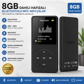 Resim SIGHTZER 8GB DAHİLİ HAFIZALI BLUETOOTHLU MP3-MP4 ÇALAR SES KAYIT FM RADİO DAHİLİ HOPARLÖR EKRANLI MÜZİK ÇALAR 