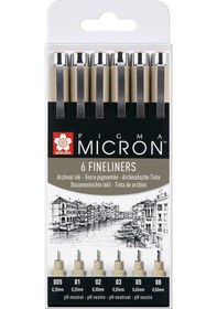 Resim Sakura Pigma Micron Teknik Çizim Kalemi 6Lı Set 