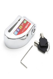 Resim Kilit Market Motor Gümüş Bisiklet Güvenlik Disk Fren Döner Alarm Disk Kilidi Elektronik Alarm 