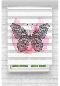 Resim Perdecizade Enxboy Kelebek Dijital Baskılı Zebra Perde-cocuk Odası-stor Perde Renkli 