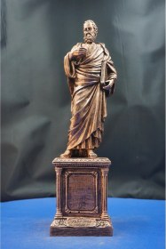 Resim Atinalı Filozof Sokrates Heykel Biblo Bilgelik Ve Felsefenin Simgesi Hediyelik Aksesuar 35 Cm Bronz 