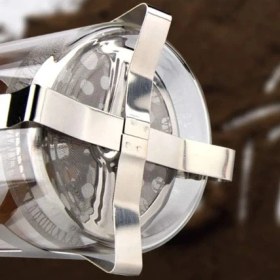 Resim Renklime Ahşap Detaylı 350 ml Cam French Press 