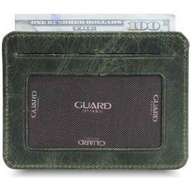 Resim Guard Dikey Crazy Yeşil Hakiki Deri Kartlık Erkek / Kadın P5171 Yeşil 