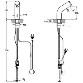 Resim VitrA Sento Çocuk Temassız Lavabo Bataryası Krom Yeşil A47188 