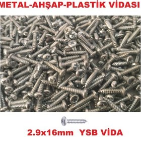Resim SAC VİDASI 2.9x16 YSB 100 ADET METAL AHŞAP PLASTİK VİDASI 