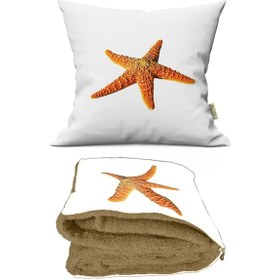 Resim Deniz Yıldızı Desenli İç Dolgusu Battaniyeli Araç İçi Opsiyonel 