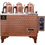 Resim 3 Demlikli Bakır Çay Ocağı Bürotipi 3 Gözlü Bakır Çay Kazanı Ets 