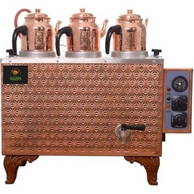 Resim 3 Demlikli Bakır Çay Ocağı Bürotipi 3 Gözlü Bakır Çay Kazanı Ets 