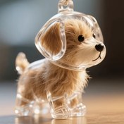 Resim Sevimli Köpek Şeklinde Şeffaf Pet Saç Anı Tutucu - Dayanıklı Plastik Sevimli Köpek Tasarımı Ev Dekoru, Anma Hediyeleri ve Koleksiyon Anıları, Köpek Anı Tutucu, Dekoratif Pet Aksesuarı, Modern Dekor Eşyası 