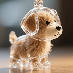 Resim Sevimli Köpek Şeklinde Şeffaf Pet Saç Anı Tutucu - Dayanıklı Plastik Sevimli Köpek Tasarımı Ev Dekoru, Anma Hediyeleri ve Koleksiyon Anıları, Köpek Anı Tutucu, Dekoratif Pet Aksesuarı, Modern Dekor Eşyası 