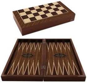 Resim Ahşap Tavla Takımı Büyük Boy 
