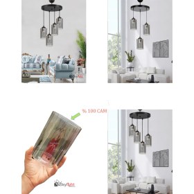 Resim Etsylight Avize Yedek Parçası ( Füme Renk Silindir Cam ) 