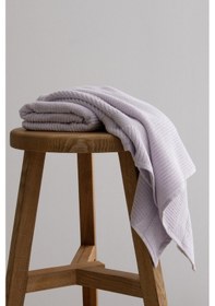 Resim Ivory Lila Fitilli Mikro Fiber %100 Pamuk 2li El Yüz Havlusu Seti Lila 