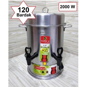 Resim Elektrikli Çay Semaveri, 120 Bardak Kapasite, Gri Renk, Pratik Kullanım 