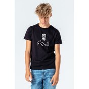 Resim Fortnite Skull Trooper Kurukafa Baskılı Unisex Çocuk Siyah T-Shirt 