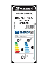Resim Matador 195/75 R16C 107/105R MPS125 Variantaw 8pr 4 Mevsim Lastiği(Üretim Yılı : 2025) 