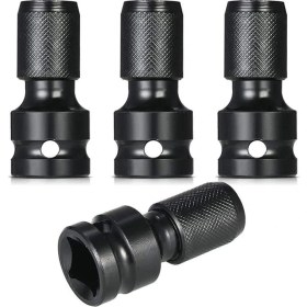 Resim Quueppty Adet Darbe Adaptörü 1/2 Kare Sürücüden 1/4 Altıgen Şaft Soket Adaptörüne Hızlı Çıkarma Mandren Dönüştürücü Cırcır Anahtarı Için (Yurt Dışından) 