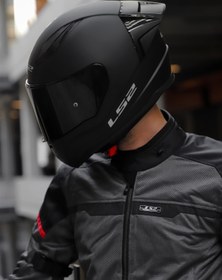 Resim LS2 Rapıd 2 Race Mat Siyah Kask (SİYAH CAM + SPOILER) 