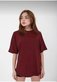 Resim Drappe Siyah Unisex Pamuk Bisiklet Yaka Boyfriend Örme Oversize T-Shirt-1 