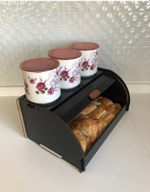 Resim Harmony Ahşap Ekmeklik Organizer,ekmek Kutusu Sepeti, Bakerybox, Ev Hediyesi Siyah 