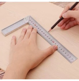Resim Marangoz Mimar Çok Açılı Gönye Cetvel Geometri Alüminyum Ölçüm Çizim Cetveli Gönye 