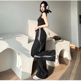 Resim DENİKK Y2k Siyah Şerit Detay Eşofman Altı 