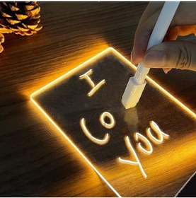 Resim Genel Markalar Siyah LED Çizim Tableti ve Not Panosu, Gece Lambası ile Çok Fonksiyonlu Takım 