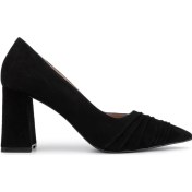 Resim Tamer Tanca Kadın Hakiki Deri Siyah Süet Topuklu Ayakkabı 1129 401 Bn Ayk Sk25-26 Sıyah Suet SIYAH SUET 