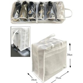 Resim Ayakkabı Saklama ve Taşıma Çantası (Çizgili Model) Shoe Tote 