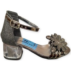 Resim Minican Br-186-26 Topuklu Çocuk Abiye Sandalet Platin 