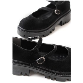 Resim 868-756 Siyah Süet Günlük Yüksek Tabanlı Loafer Ayakkabı Beyaz 