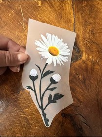 Resim Ütü İle Yapışan Papatya Transfer Baskı Arma 18x9 Cm 