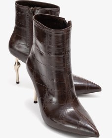 Resim Luvishoes Luvi Shoes Crısta Kahverengi Baskı Sivri Burunlu Kadın Topuklu Bot kahverengi 