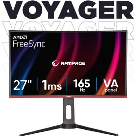 Resim Rampage VOYAGER VY27R165C 27" 1 ms Full HD FreeSync Curved Pivot Oyuncu Monitörü 24 Ay Garantili - Hızlı Gönderim