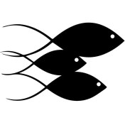 Resim Balık Ailesi (Oto-Motor-Laptop-Duvar-Dekor) 10 x 6 cm 