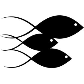 Resim Balık Ailesi (Oto-Motor-Laptop-Duvar-Dekor) 10 x 6 cm 