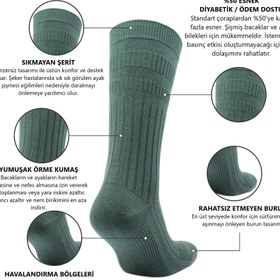 Resim JOSEPH Comfort Fit Tenderhold Pamuklu Diyabet Çorabı 2'li Paket Denim Mavi - 39/42 