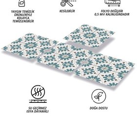 Resim Tink Kendinden Yapışkanlı Yeşilçiçek Bahçesi Desenli Pvc Karo 30x30 Cm 