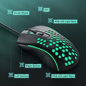 Resim AULA S11 3600DPI RGB Optik Oyuncu Mouse, Siyah 