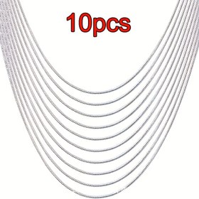 Resim 10 Adet DIY Takı Zinciri Aksesuarları - Paslanmaz Çelik Kolye - Yılan Zincirli Kolye - Erkek ve Kadın Kolyesi - Takı Yapım Malzemeleri - Takı Tutkunları ve El Sanatçıları İçin Mükemmel Hediye 