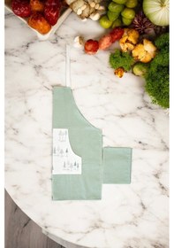 Resim Çeyizlik Hediyelik Baskılı Dekoratif Keten Peçeteli Mutfak Önlüğü Hrym-03yeşilç Yeşil 