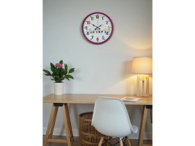 Resim Akıllı Durak 36 cm Pembe Çocuk Odası Duvar Saati 