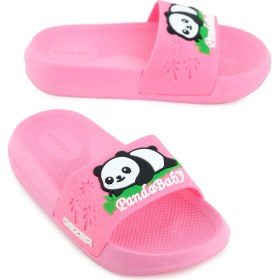 Resim Gezer Panda Yazlık Kız Çocuk PU Islak Zemine Uygun Rahat Taban Ev Bahçe Banyo Havuz Terlik 