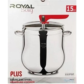 Resim ROYAL song Plus 15 Lt Güveç Paslanmaz Çelik Düdüklü Tencere 15 Litre 