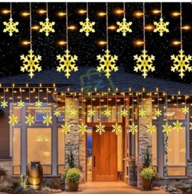 Resim 3m 12 Saçaklı 12 Kar Tanesi 8 Fonksiyonlu Sarı 