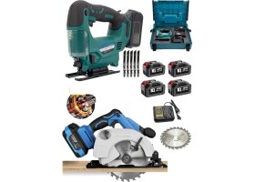 Resim SCHUTZENGER Alman 980FV 4 Akülü Şarjlı Dekupaj Testere ve Akülü 185 mm Sunta Kesme Daire Testere 