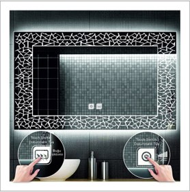 Resim Hero Led 12V Ayna Arkası Dokunmatik Anahtar 2 Tuşlu Buhar Çözücü On-Off Dimmer + Rezistans 